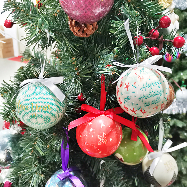 Bolas de papel maché hechas a mano decoración de fiesta colgante decorativo de Navidad